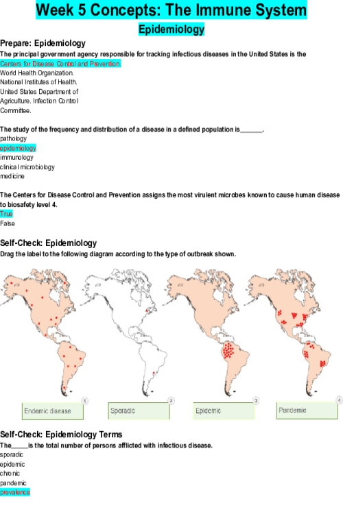 BIOS 242 Week 5 Assignment; Concepts; The Immune System