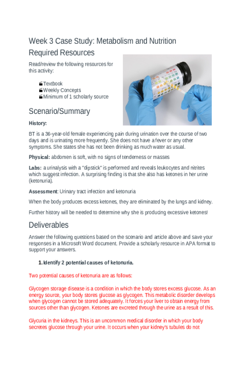 BIOS 256 Week 3 Case Study; Metabolism and Nutrition