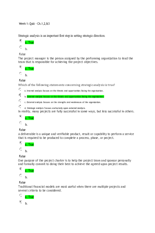 MGMT 404 Week 1 Quiz - Ch. 1, 2, & 3.