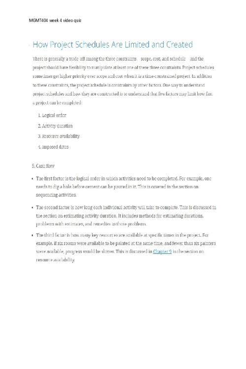 MGMT 404 Week 4 Video Quiz