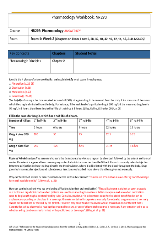 NR 293 Week 3 Exam 1