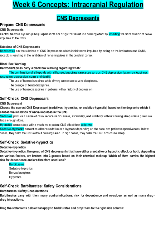 NR 293 Week 6 Concepts; Intracranial Regulation