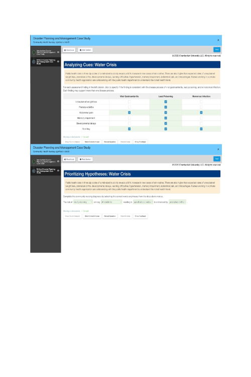 NR 442 Week 8 Disaster Planning & Management Case Study