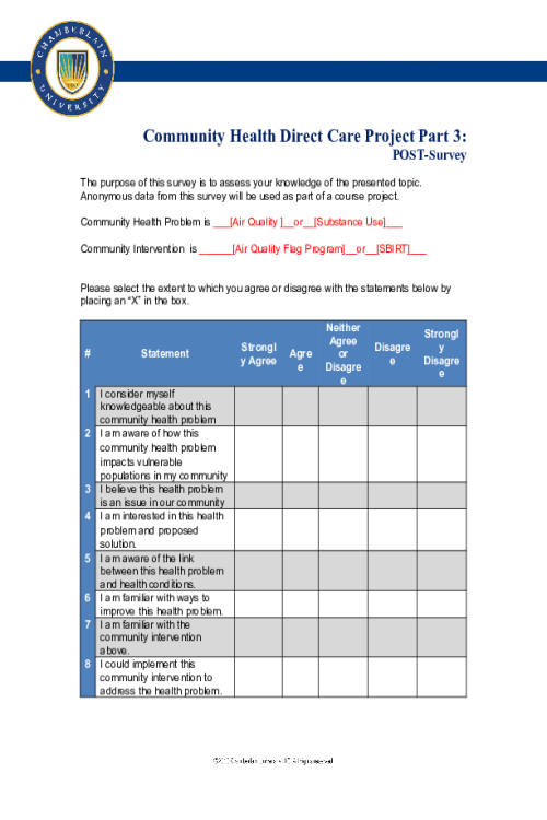 NR 443 Week 5 Assignment; Direct Care Project Part 3; Implementing the Presentation