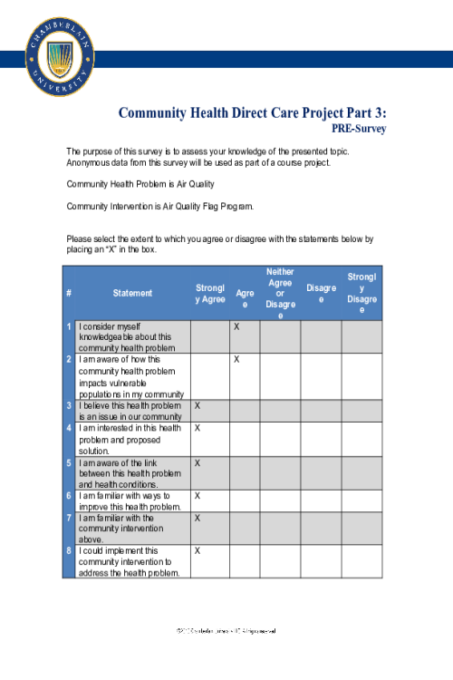 NR 443 Week 5 Assignment; Direct Care Project Part 3