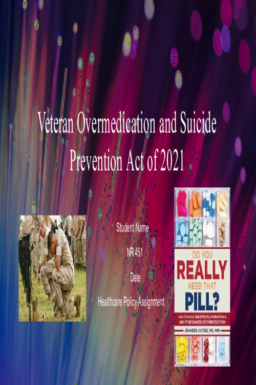 NR 451 Week 3 Assignment; Healthcare Policy Presentation - Veteran Overmedication a