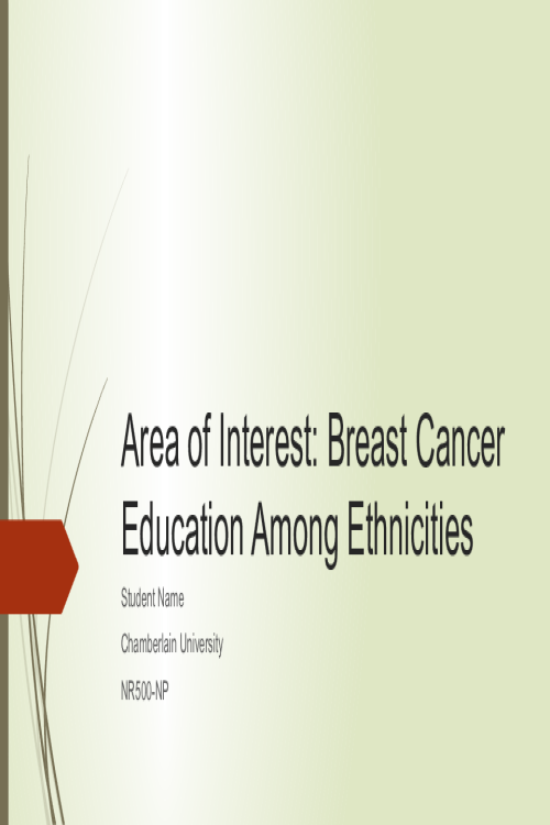 NR 500NP Week 6 Assignment; Area of Interest Presentation - Breast Cancer Education