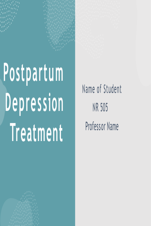 NR 505NP Week 7 Assignment; Recommendation for an Evidence-Based Practice Change Presentation - Postpartum Depression Treatment.pptx