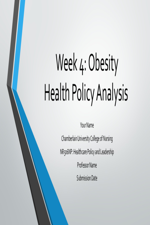 NR 506NP Week 4 Assignment; Kaltura Health Policy Analysis; Obesity.pptx