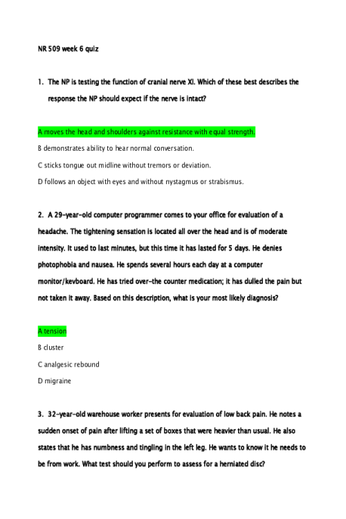 NR 509 Week 6 Quiz.