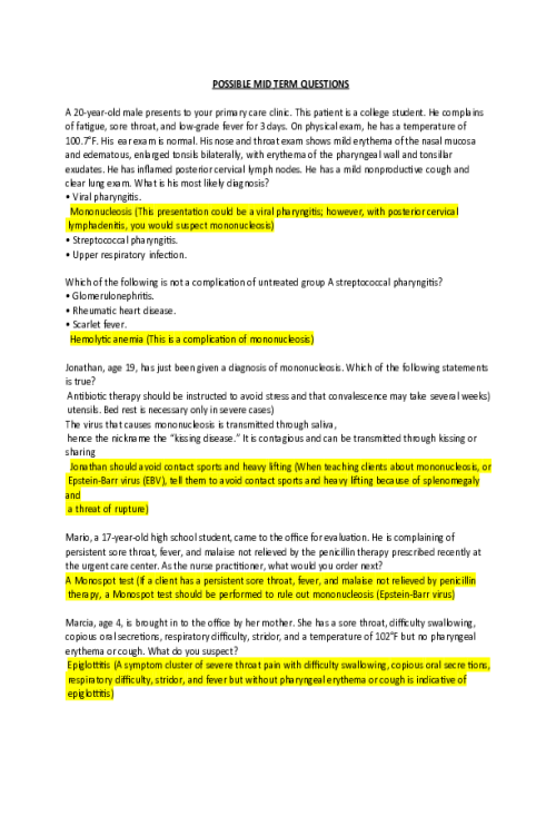 NR 511 Week 4 Midterm Exam Possible Questions