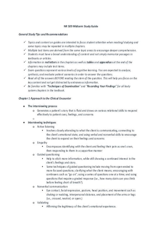 NR 511 Week 4 Midterm Study Guide - Syllabus Content