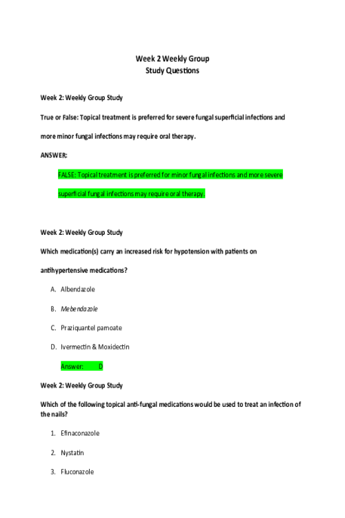 NR 566 Week 2 Discussion; Weekly Group Study