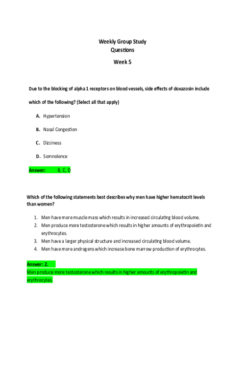 NR 566 Week 5 Discussion; Weekly Group Study