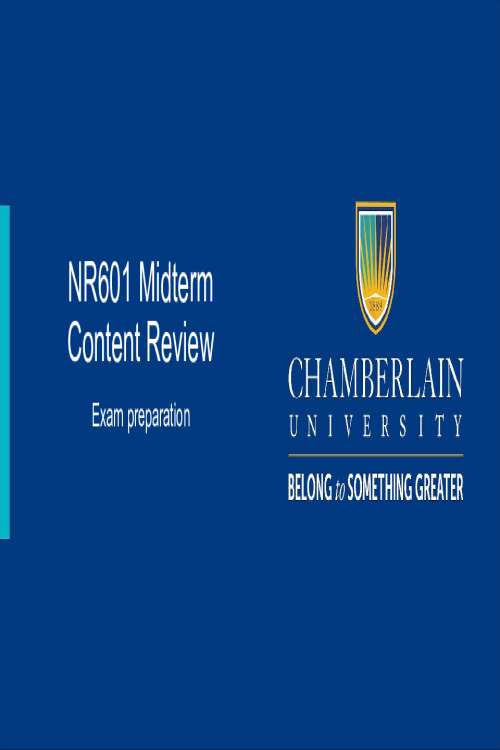 NR 601 Week 4 Midterm Content Review Exam Preparation