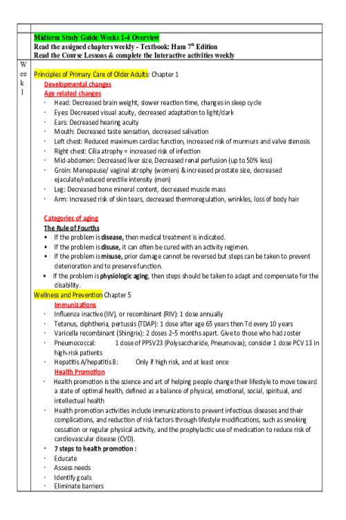 NR 601 Week 4 Midterm Study Guide Weeks 1-4 Overview