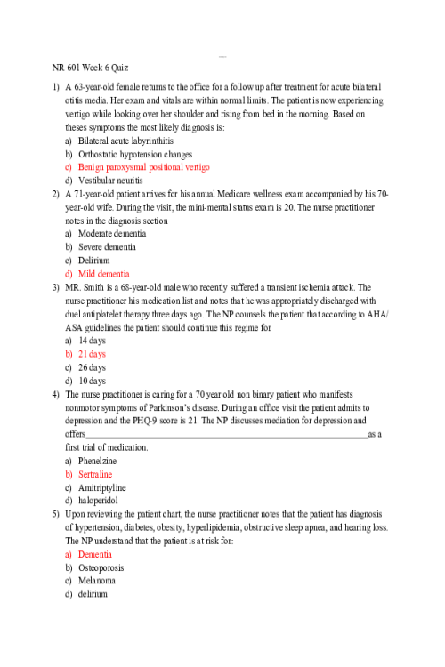 NR 601 Week 6 Quiz..