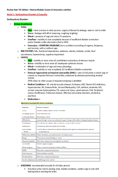 NR 601 Week 8 Final Exam Review Ham 7th Edition