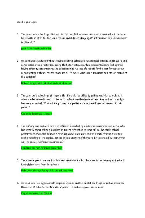 NR 602 Week 6 Quiz