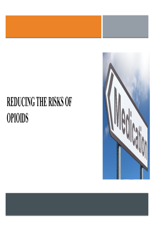 NR 605 Week 7 Assignment; REDUCING THE RISKS OF OPIOIDS.pptx