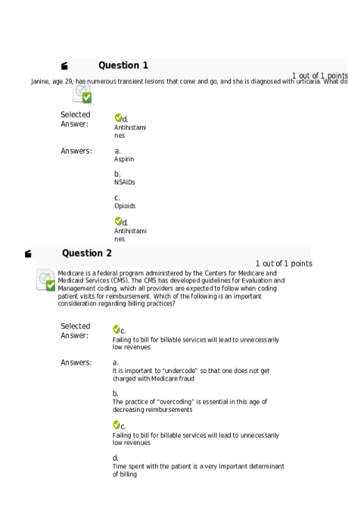 NRNP 6531 Week 3 Knowledge Check Quiz - Fall QTR.