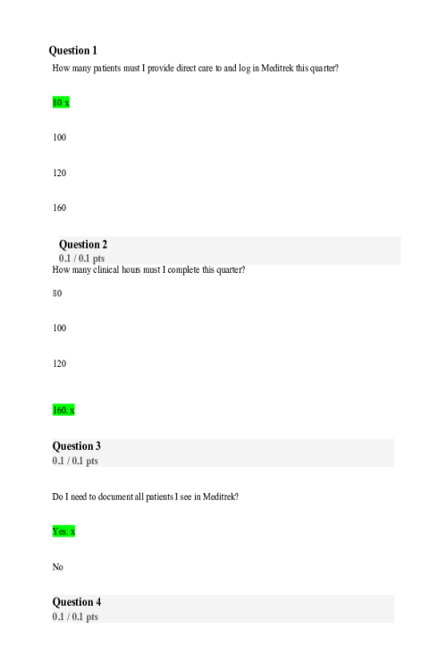 NRNP 6550 Week 1 Course Acknowledgement Quiz