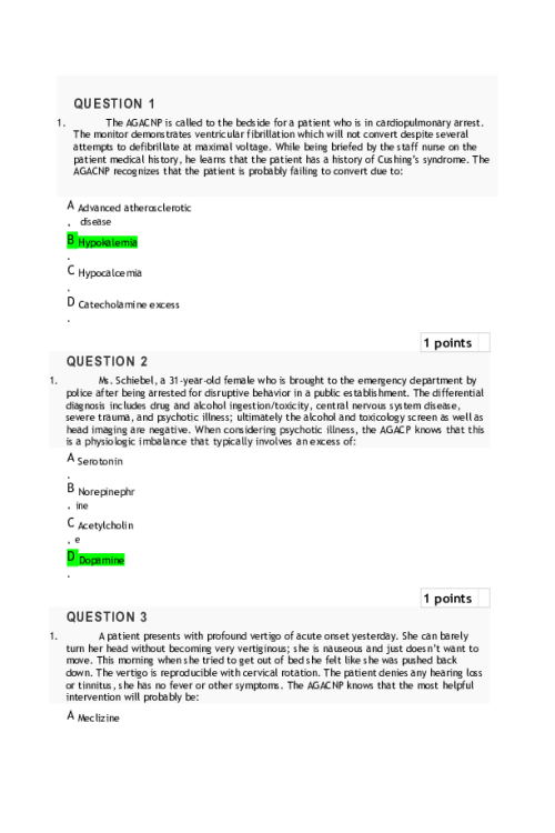 NRNP 6550 Week 11 Final Exam Solutions