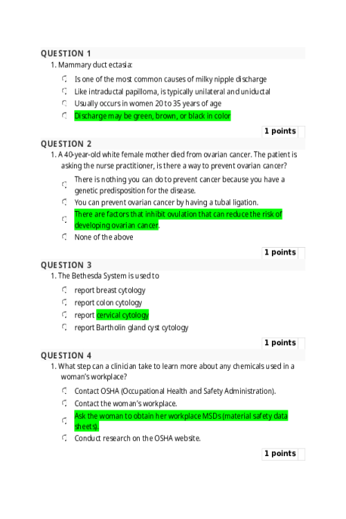 NRNP 6552 Week 8 Knowledge Check - All Correct