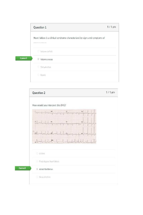 NRNP 6568 Week 4 Knowledge Check; Cardiac and Pulmonary Conditions