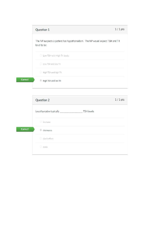 NRNP 6568 Week 7 Knowledge Check; Endocrine Conditions