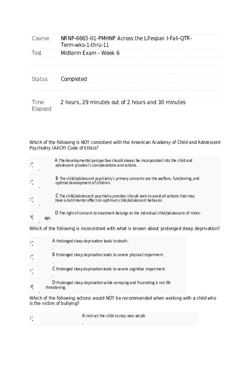 NRNP 6665-01 Week 6 Midterm Exam