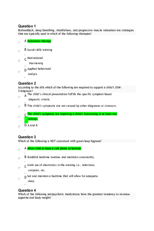 NRNP 6665 Week 6 Midterm Exam - All Correct