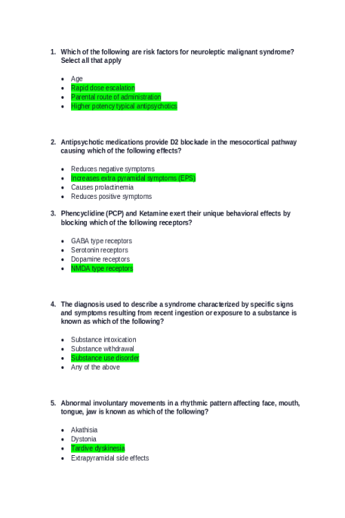 NRNP 6675 Week 6 Midterm Exam Solutions - 100 out of 100 points