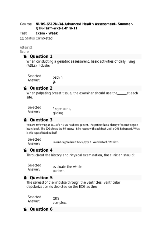 NURS 6512N-34 Week 11 Final Exam