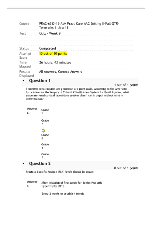 PRAC 6550-19, Adv Pract Care AAC Setting II, Week 9 Quiz.